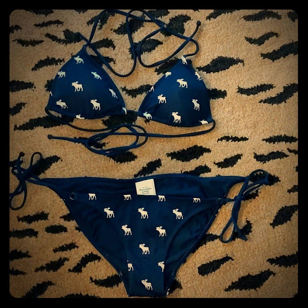 Navy & White Moose Bikini by Abercrombie & Fitch
